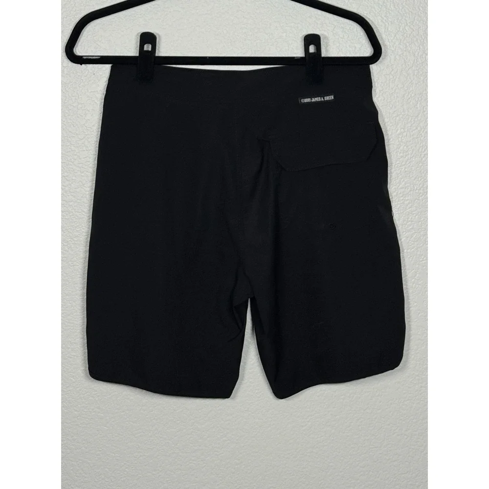 Jamey Crack Skull Men's Swim  Shorts Unisex Size 29 Black‎ Missing Drawstring